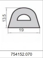 Силиконовый уплотнитель D-образный 754152.070
